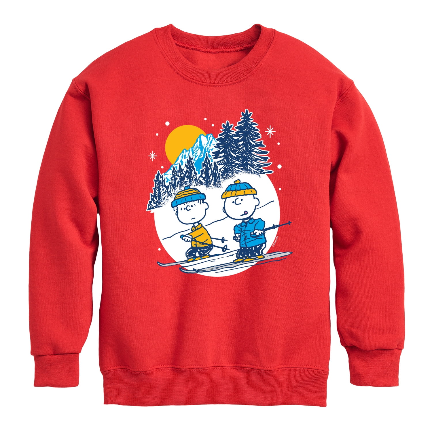 Peanuts Charlie Brown And Linus Skiing Toddler And Youth Crewneck
