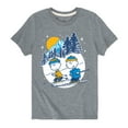 thumbnail image 1 of Peanuts - Charlie Brown And Linus Skiing - Toddler And Youth Short Sleeve Graphic T-Shirt, 1 of 6