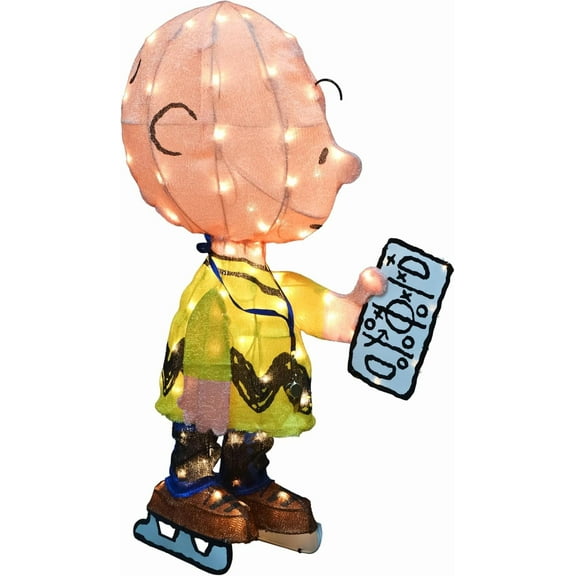 Peanuts Charlie Brown Christmas 3D Hockey Team Holiday Outdoor LED Yard Decor (Charlie Brown)