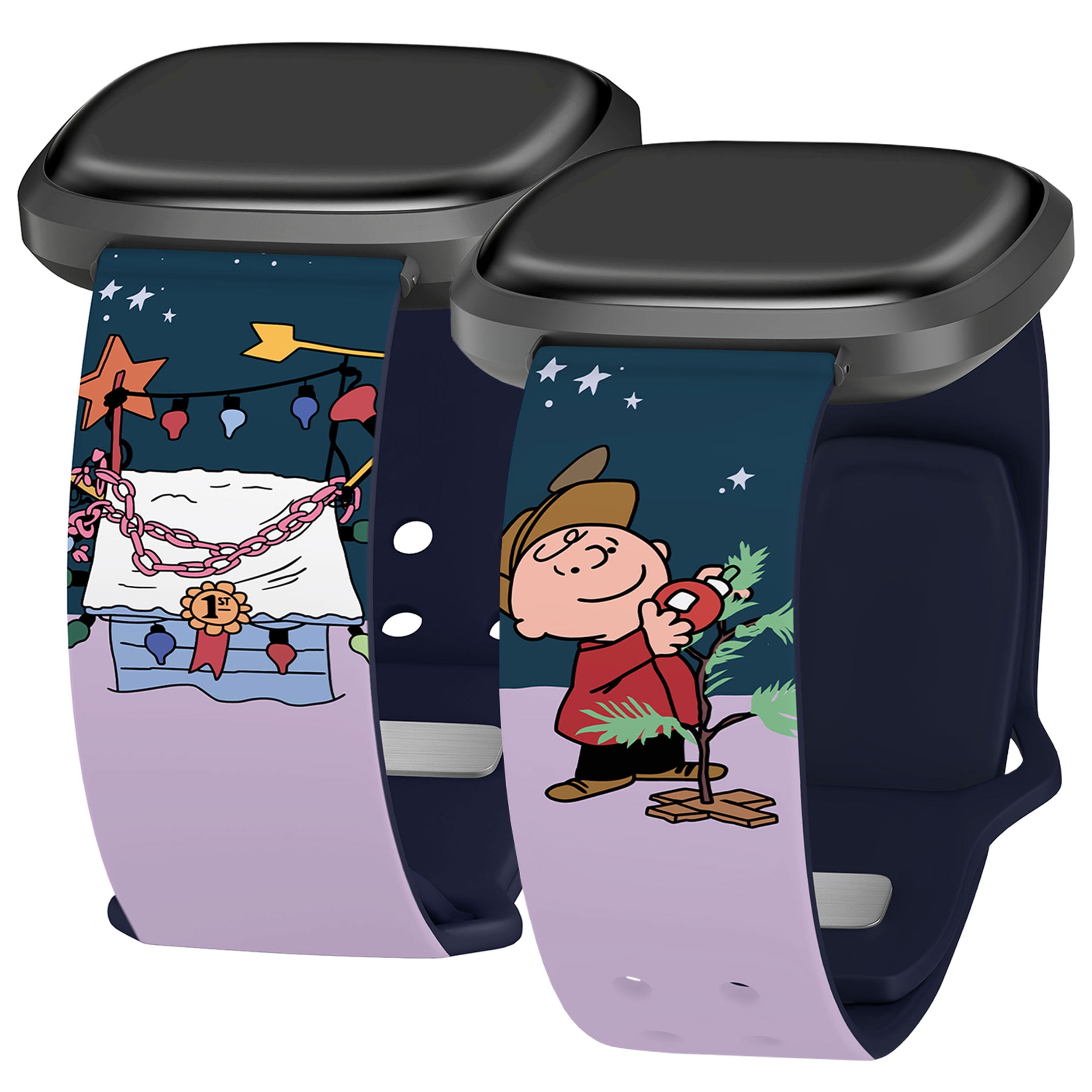 Peanuts Charlie Brown Christmas HD Unisex Watch Band for Fitbit Versa 3 & Sense (Long Decorating) by Affinity Bands