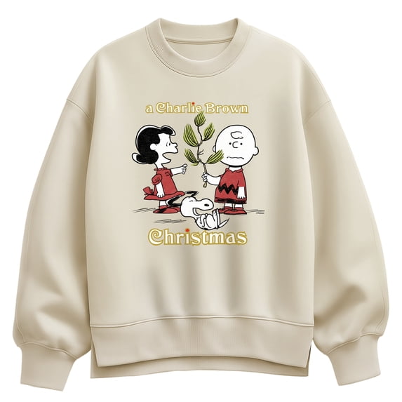 Peanuts - Charlie Brown Christmas Tree - Women's Oversized Fleece Crew Sweatshirt