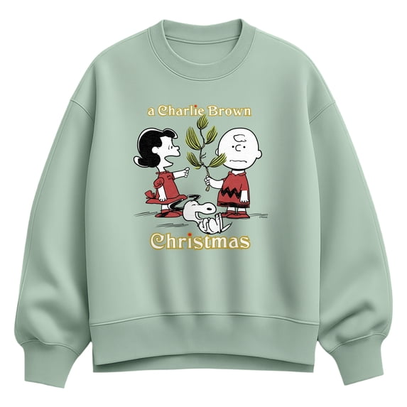 Peanuts - Charlie Brown Christmas Tree Oversized Fleece Crew Sweatshirt