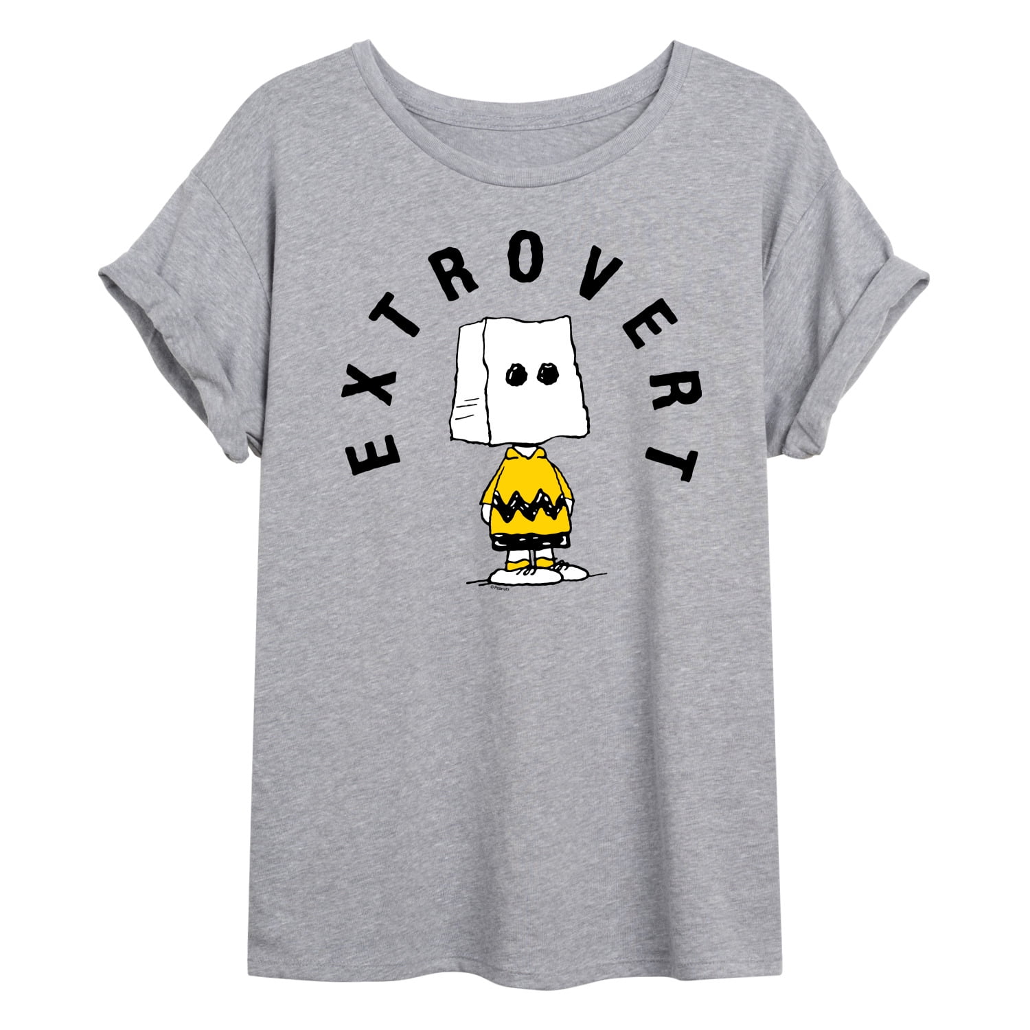 Peanuts - Charlie Brown Extrovert - Women's Oversized Graphic T-Shirt ...
