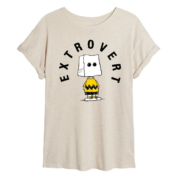 Peanuts - Charlie Brown Extrovert - Women's Oversized Graphic T-Shirt