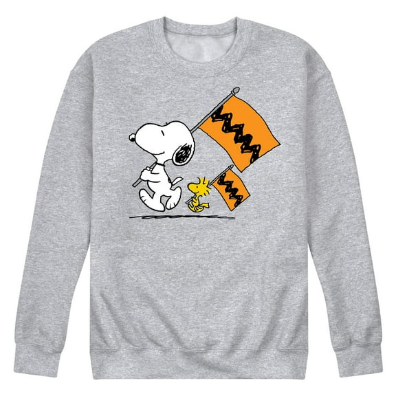 Peanuts - Charlie Brown Flags - Men's Crew Neck Fleece Pullover