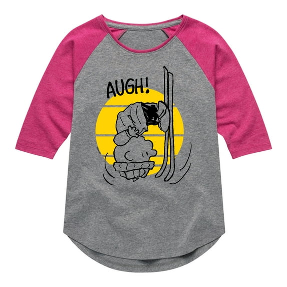 Peanuts - Charlie Brown Flip - Toddler & Youth Girls Raglan Graphic T-Shirt