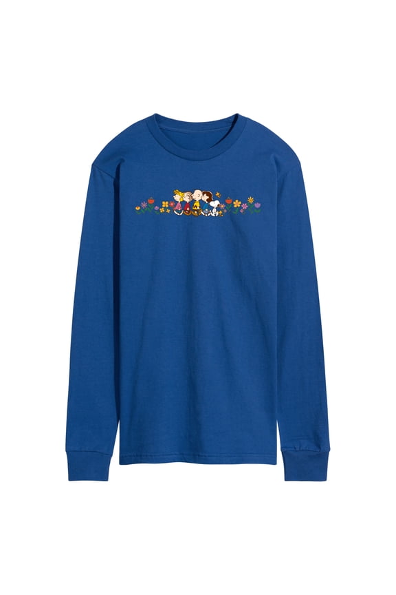 - Charlie Brown & Friends Flowers - Men's Long Sleeve Graphic T-Shirt