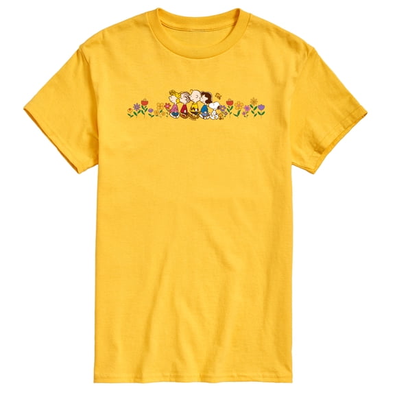 Peanuts - Charlie Brown & Friends Flowers - Men's Short Sleeve Graphic T-Shirt