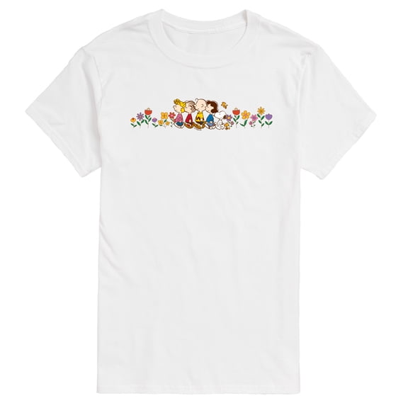 Peanuts - Charlie Brown & Friends Flowers - Men's Short Sleeve Graphic T-Shirt