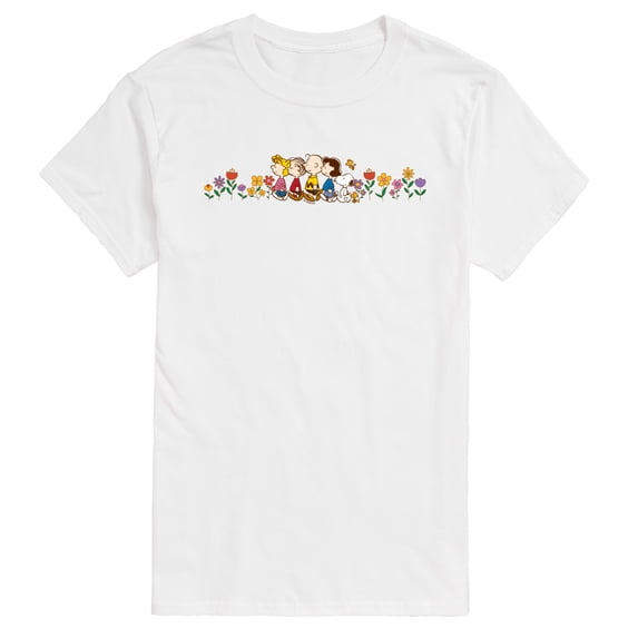 Peanuts - Charlie Brown & Friends Flowers - Men's Short Sleeve Graphic T-Shirt