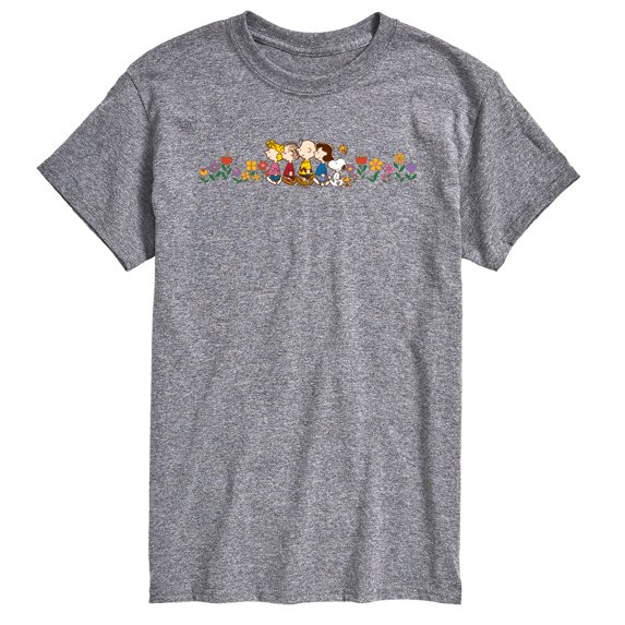 Peanuts - Charlie Brown & Friends Flowers - Men's Short Sleeve Graphic T-Shirt