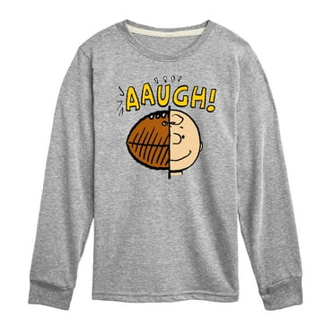 Peanuts - Charlie Brown Half Football Head - Toddler And Youth Long Sleeve Graphic T-Shirt