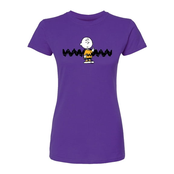 Peanuts - Charlie Brown - Juniors Fitted Graphic T-Shirt