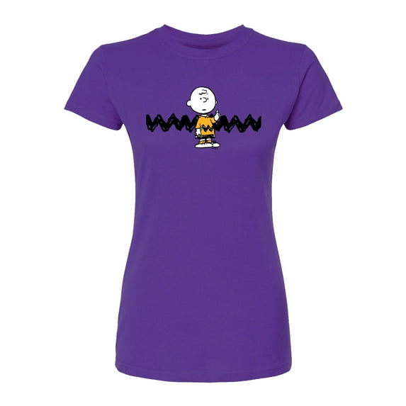 Peanuts - Charlie Brown - Juniors Fitted Graphic T-Shirt