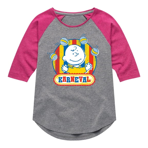 Peanuts - Charlie Brown Karneval - Toddler & Youth Girls Raglan Graphic T-Shirt