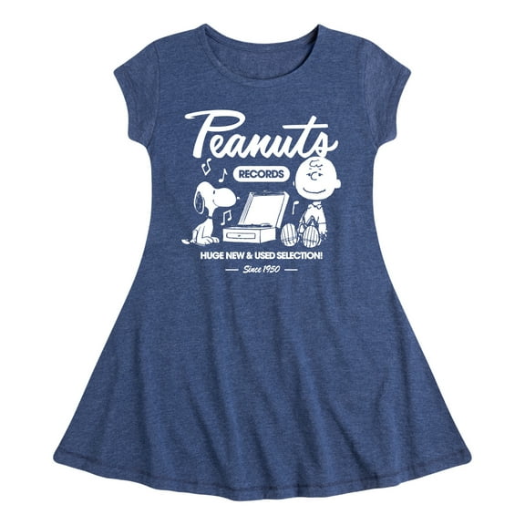 Peanuts - Charlie Brown Records - Girls Fit And Flare Cap Sleeve Dress