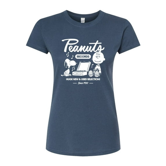 Peanuts - Charlie Brown Records - Juniors Fitted Graphic T-Shirt