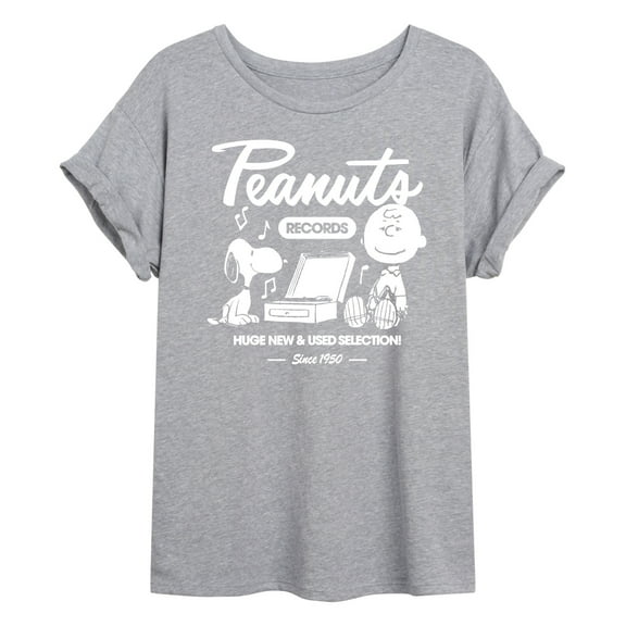 Peanuts - Charlie Brown Records - Juniors Ideal Flowy Muscle T-Shirt