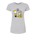 thumbnail image 1 of Peanuts - Charlie Brown Snoopy Fall Leaves - Juniors Fitted Graphic T-Shirt, 1 of 6