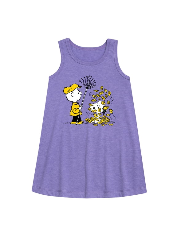 - Charlie Brown Snoopy Fall Leaves - Toddler & Youth Girls A-line Dress