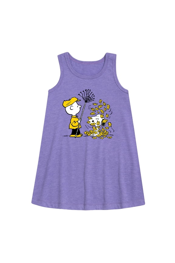 - Charlie Brown Snoopy Fall Leaves - Toddler & Youth Girls A-line Dress