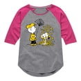 thumbnail image 1 of Peanuts - Charlie Brown Snoopy Fall Leaves - Toddler & Youth Girls Raglan Graphic T-Shirt, 1 of 6