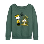 Peanuts - Charlie Brown Snoopy Fall Leaves - Women's Lightweight French Terry Long Sleeve Shirt