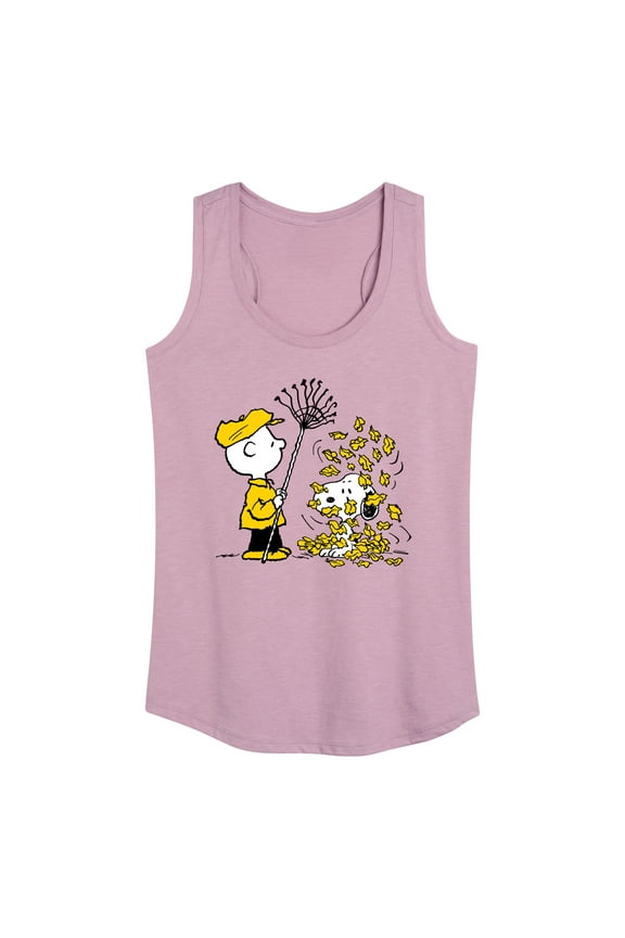 - Charlie Brown Snoopy Fall Leaves - Women's Racerback Tank Top