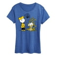 thumbnail image 1 of Peanuts - Charlie Brown Snoopy Fall Leaves - Women's Short Sleeve Graphic T-Shirt, 1 of 6