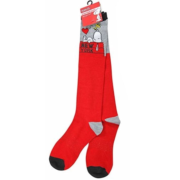 Peanuts Charlie Brown Snoopy New York Knee Socks Red Snoopy Doghouse