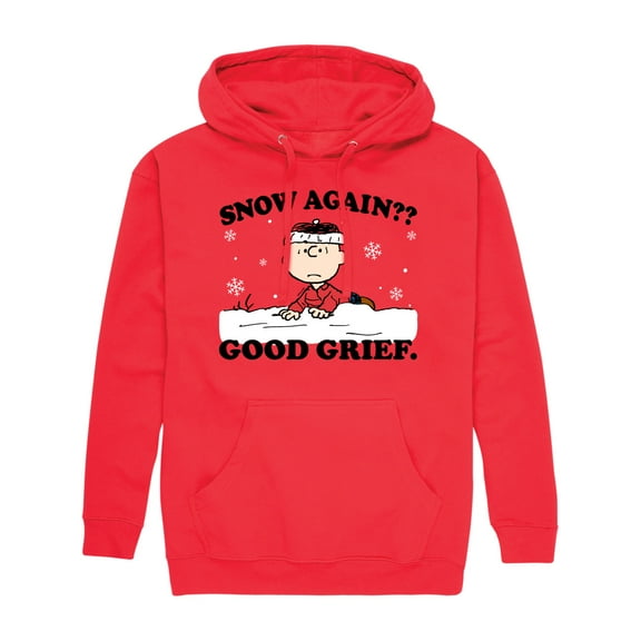 Peanuts - Charlie Brown Snow Again Good Grief - Men's Pullover Hoodie
