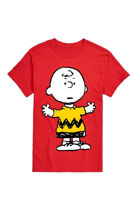 - Charlie Brown Standing- Men's Short Sleeve Graphic T-Shirt Short Sleeve Graphic T-Shirt