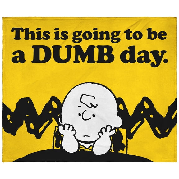 Peanuts Charlie Brown This Is Going To Be A Dumb Day Throw Blanket Wall Scroll