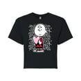 thumbnail image 1 of Peanuts - Charlie Brown Xoxo - Juniors Cropped Cotton Blend T - Shirt, 1 of 6