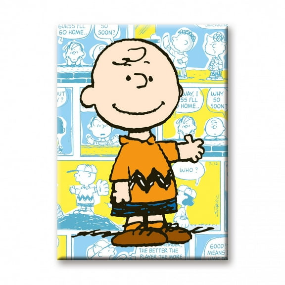 Peanuts Charlie Brown with Comic Background Magnet