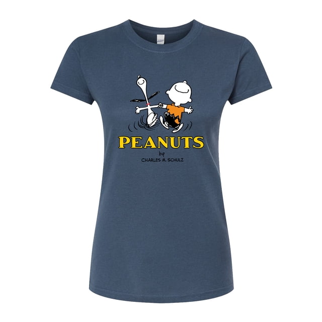 Peanuts - Charlie Snoopy Dancing - Juniors Fitted Tee