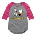 thumbnail image 1 of Peanuts - Charlie Snoopy Dancing  - Toddler & Youth Girls Raglan Graphic T-Shirt, 1 of 5