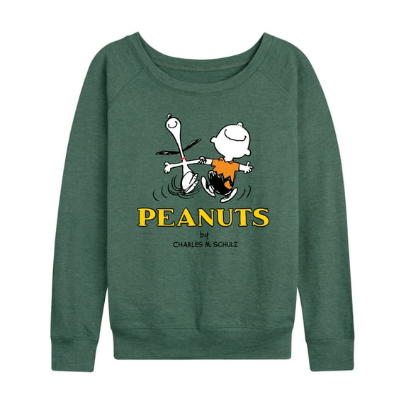Peanuts - Charlie Snoopy Dancing - Women's Lightweight French Terry Long Sleeve Shirt