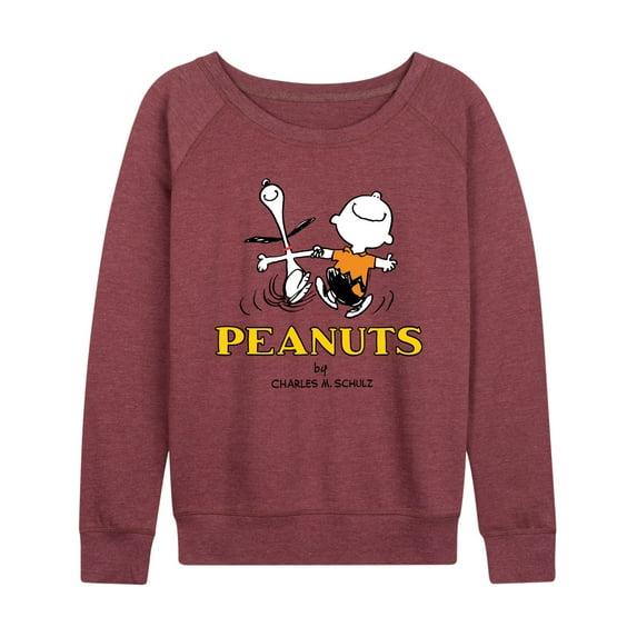 Peanuts - Charlie Snoopy Dancing - Women's Lightweight French Terry Long Sleeve Shirt