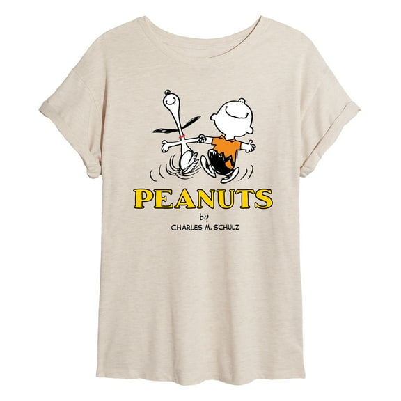 Peanuts - Charlie Snoopy Dancing  - Women's Oversized T-Shirt