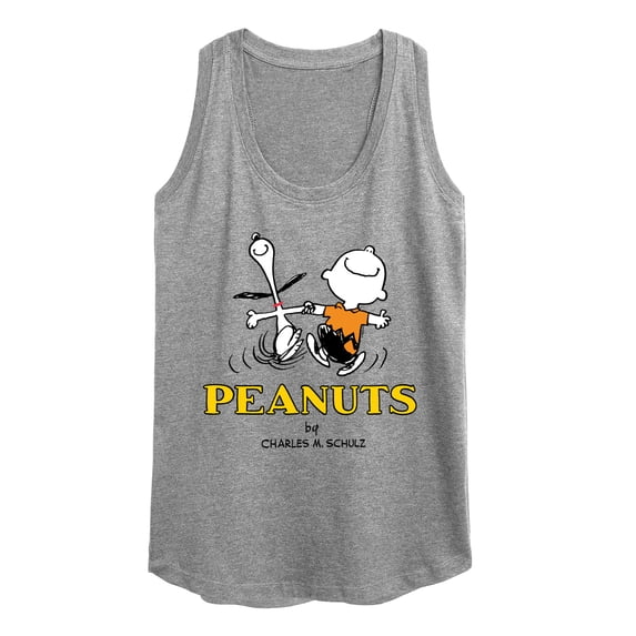 Peanuts - Charlie Snoopy Dancing - Women's Racerback Tank Top