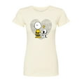 thumbnail image 1 of Peanuts - Charlie Snoopy Dot Heart - Juniors Fitted Graphic T-Shirt, 1 of 6