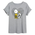 thumbnail image 1 of Peanuts - Charlie Snoopy Dot Heart - Women's Oversized T-Shirt, 1 of 6