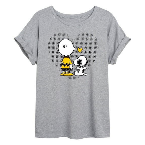 Peanuts - Charlie Snoopy Dot Heart - Women's Oversized T-Shirt
