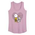 thumbnail image 1 of Peanuts - Charlie Snoopy Dot Heart - Women's Racerback Tank Top, 1 of 6
