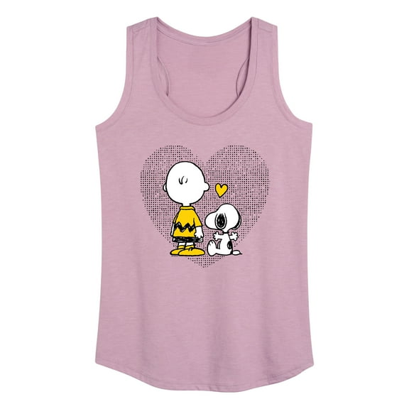Peanuts - Charlie Snoopy Dot Heart - Women's Racerback Tank Top
