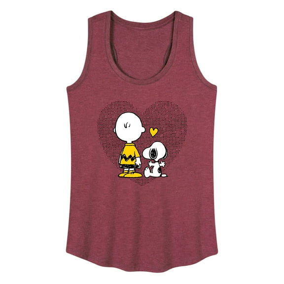 Peanuts - Charlie Snoopy Dot Heart - Women's Racerback Tank Top