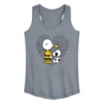 thumbnail image 1 of Peanuts - Charlie Snoopy Dot Heart - Women's Racerback Tank Top, 1 of 6