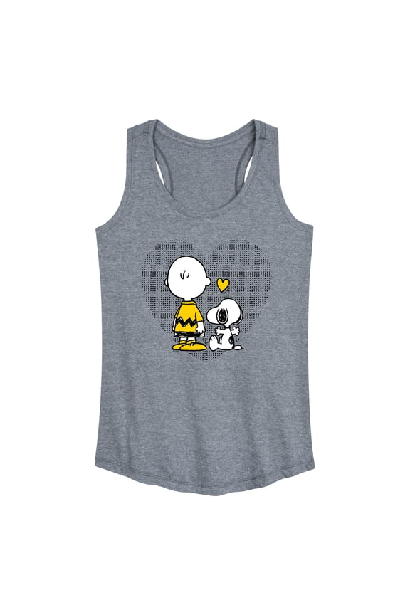 - Charlie Snoopy Dot Heart - Women's Racerback Tank Top