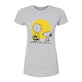 thumbnail image 1 of Peanuts - Charlie Snoopy Hearts - Juniors Fitted Graphic T-Shirt, 1 of 6